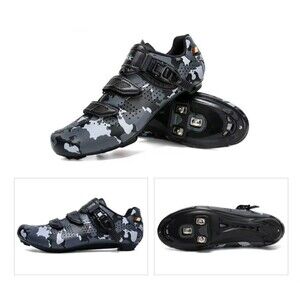Santic Men Road Bike locking Cycling Shoes WMS17004G size 46 Gray Camo Ash